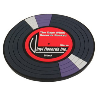 pvc glasunderlägg med retro motiv av en vinyl skiva
